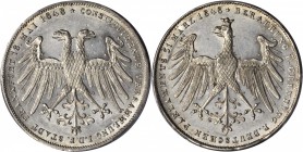 GERMANY. Frankfurt. 2 Gulden, 1848. PCGS Genuine--Cleaned, Unc Details Gold Shield.
KM-337. Mintage: 8,600. Struck to commemorate the Constitutional ...