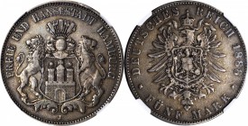 GERMANY. Hamburg. 5 Mark, 1888-J. Hamburg Mint. NGC VF-30.
KM-598. Mintage: 40,000. Lowest mintage of the three dates. Extremely charming for the gra...