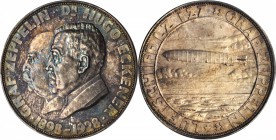 GERMANY. Silver Zeppelin Medal, 1928. PCGS SP-66 Gold Shield.
36 mm; 24.93 gms. Kaiser-493. By J. Bernhart. Struck in commemoration of airship LZ-127...