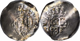 GREAT BRITAIN. Penny, ND (1136-45). Stephen. PCGS EF-45 Gold Shield.
S-1278. Cross Moline type, bust right holding sceptre. Almost full detail on cen...