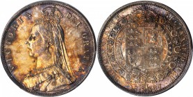 GREAT BRITAIN. Jubilee Head 1/2 Crown, 1887. Victoria. PCGS MS-63 Gold Shield.
S-3924; KM-764. Distinctive quality with flares of amber and mauve ton...