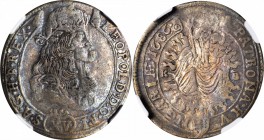 HUNGARY. 15 Krajczar, 1686-KB. Leopold I (1658-1705). NGC VF-25.
KM-175; Huszar-1427. Nearly full details visible with gray to faintly iridescent ton...