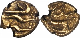INDIA. Maratha Confederacy. Fanam, ND (1754). Kolar Mint. Alamgir II (1754-59). NGC MS-62.
Fr-1312; KM-362. Persian legend in the name of Alamgir II;...