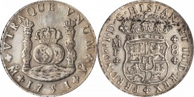 MEXICO. 8 Reales, 1751-Mo MF. Ferdinand VI. PCGS Genuine--Tooled, AU Details Gold Shield.
KM-104.1; FC-24; EL-31; Gil-M-8-24. Extensive smoothing in ...