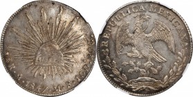 MEXICO. 8 Reales, 1847-Mo MF. Mexico City Mint. NGC MS-60.
KM-377.10; DP-Mo31. VERY RARE, by far the most difficult to locate from the Mexico City Mi...