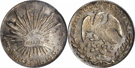 MEXICO. 8 Reales, 1859-Mo FH. PCGS AU-55 Gold Shield.
KM-377.10; DP-Mo45. Problem free and very attractive for the grade.