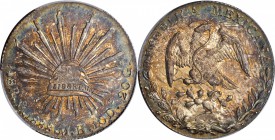 MEXICO. 8 Reales, 1888-Mo MH. Mexico City Mint. PCGS MS-64 Gold Shield.
KM-377.10; DP-Mo73. Well struck, lustrous and boldly toned displaying a pleth...