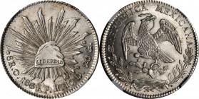 MEXICO. 8 Reales, 1864-O FR. Oaxaca Mint. NGC MS-65.
KM-377.11; DP-Oa13. Boldly struck with impressive frosty luster and few instances of handling ov...