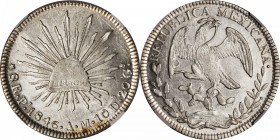 MEXICO. 8 Reales, 1846-Pi AM. San Luis Potosi Mint. NGC Unc Details--Scratches.
KM-377.12; DP-Pi23. Pointed 6 variety. Light hairline scratches as no...