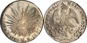 MEXICO. 8 Reales, 1882-Pi MH. San Luis Potosi Mint. NGC MS-63.
KM-377.12; DP-Pi71. Coin sports attractive full luster, light toning, and exhibits sli...