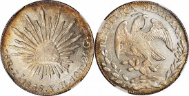 MEXICO. 8 Reales, 1868-Zs YH. Zacatecas Mint. NGC MS-61.
KM-377.13; DP-Zs53. Tied for third finest certified of the date at NGC with two other exampl...