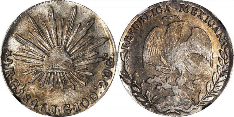 MEXICO. 4 Reales, 1846-Ga JG. Guadalajara Mint. NGC EF-45.
KM-375.2. Better det...