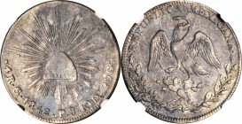 MEXICO. 4 Reales, 1842-Go PJ. Guanajuato Mint. NGC VF-30.
KM-375.4. Problem free for the grade with mottled olive to gray toning. A highly coveted is...