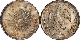 MEXICO. 4 Reales, 1855/4-Go PF. Guanajuato Mint. NGC AU-50.
KM-375.4. Well detailed with subtle orange to russet toning. While not pronounced, the cr...