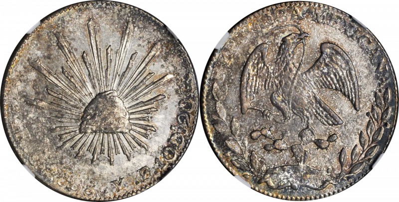 MEXICO. 4 Reales, 1868/58-Go YF/PF. Guanajuato Mint. NGC MS-61.
KM-375.4. Fully...