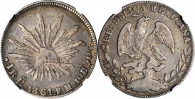 MEXICO. 4 Reales, 1861-Ho FM. Hermosillo Mint. NGC VF-30.
KM-375.5. RARE, with a series run of only two non-consecutive years. Possessing honest wear...