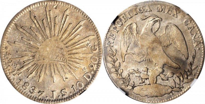MEXICO. 4 Reales, 1837-Pi JS. San Luis Potosi Mint. NGC VF-20.
KM-375.8. Soft i...