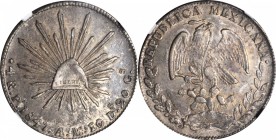 MEXICO. 4 Reales, 1847-Pi AM. San Luis Potosi Mint. NGC AU-50.
KM-375.8. Decently struck with a few ancient marks buried beneath old tone. Recorded a...
