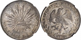 MEXICO. 4 Reales, 1869-Pi PS. San Luis Potosi Mint. NGC AU-58.
KM-375.8. Boldly struck and fully detailed with only the barest hint of wear and attra...