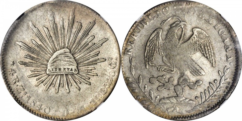 MEXICO. 4 Reales, 1840-Zs OM. Zacatecas Mint. NGC VF-35.
KM-375.9. Problem free...