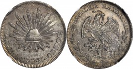 MEXICO. 4 Reales, 1843-Zs OM. Zacatecas Mint. NGC EF-45.
KM-375.9. A lovely circulated example with razor sharp detail on many parts of the design el...