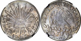 MEXICO. 2 Reales, 1850/40-Go PF. Guanajuato Mint. NGC EF-40.
KM-374.8. Gray toning throughout with hints of color and no marks of note. The overdate ...
