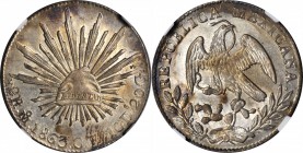 MEXICO. 2 Reales, 1863-Mo CH. Mexico City Mint. NGC MS-63.
KM-374.10. Well struck with flares of copper-golden tone accent both sides.
Ex: Richard P...