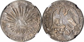 MEXICO. 2 Reales, 1863-Mo TH. Mexico City Mint. NGC MS-62.
KM-374.10. Moderately toned with significant granular texture in the fields (as made).
Ex...