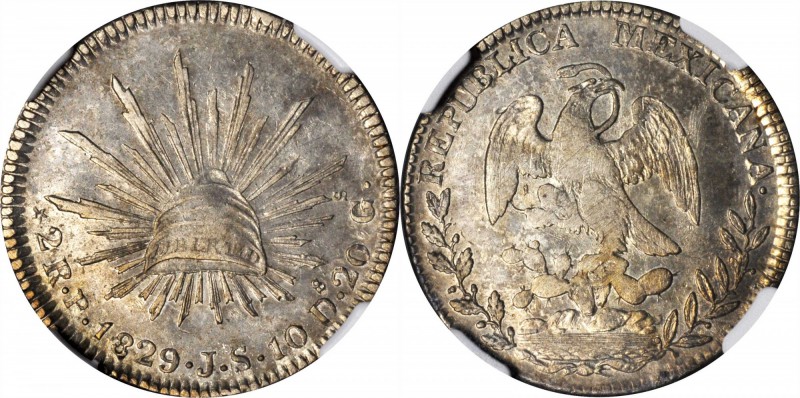 MEXICO. 2 Reales, 1829-P JS. San Luis Potosi Mint. NGC EF-40.
KM-374.11. VERY R...