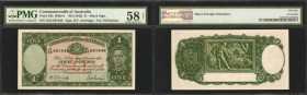 AUSTRALIA. Commonwealth of Australia. £1, ND (1942). P-26b. PMG Choice About Uncirculated 58 Net. Minor Foreign Substance.
(R30a-b) Armitage-McFalane...