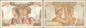 FRANCE. Banque de France. 5000 Francs, 1949-1957. P-131s. Extremely Fine.
A gorgeous EF Specimen of this 5000 Francs design. We disclose for accuracy...