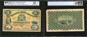 SCOTLAND. National Bank of Scotland. 5 Pounds, 1943. Missing Corner, Tear. P-259d. PCGS GSG Very Fine 20 Details. Missing Corner, Tear.
Printed by W ...