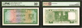 SYRIA. Banque Centrale. 50 Livres, 1958. P-84. PMG Very Fine 30.
A Very Fine Syrian note which is seen with a dark green border design, and lovely mu...