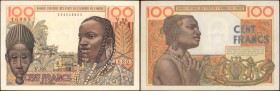 WEST AFRICAN STATES. Banque Centrale des Etats de l'Afrique de l'Ouest. 100 Francs, 1959. P-2a. About Uncirculated.
An About Uncirculated example of ...