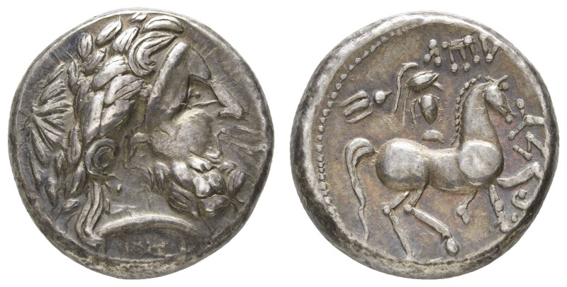 Antike Kelten
 Ungarn, Tetradrachme (13,44g), 3./2. Jh. v. Chr., Typ Dreizack u...