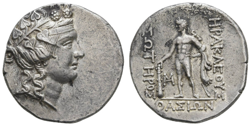 Antike Griechen
Thrakien Thasos, Tetradrachme (16,76g), ca. 2./1. Jh v. Chr. Av...