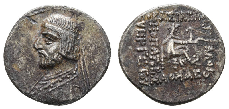 Antike Griechen
Parther Gotarzes, Drachme (3,71g), 90-80 v. Chr., Ekbatana. Av:...