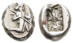 Antike Griechen
Persis Siglos (5,44g), ca. 5. Jhd. v. Chr., Av: Großkönig mit Bogen und Speer im Knielauf. Rev: Incusum. ss.