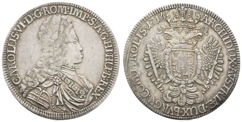 Münzen des Römisch Deutschen Reiches
 Taler, 1716, Karl VI., Hall, Dav. 1051, H...