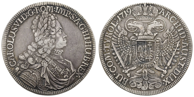 Münzen des Römisch Deutschen Reiches
 Taler, 1719, Karl VI., Hall, Dav. 1053, H...