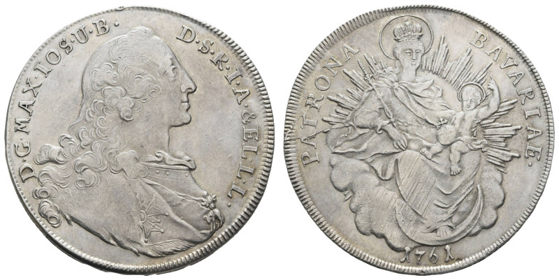 Deutschland bis 1800 Bayern Herzogtum
 Taler, 1761, Maximilian III. Joseph, Hah...