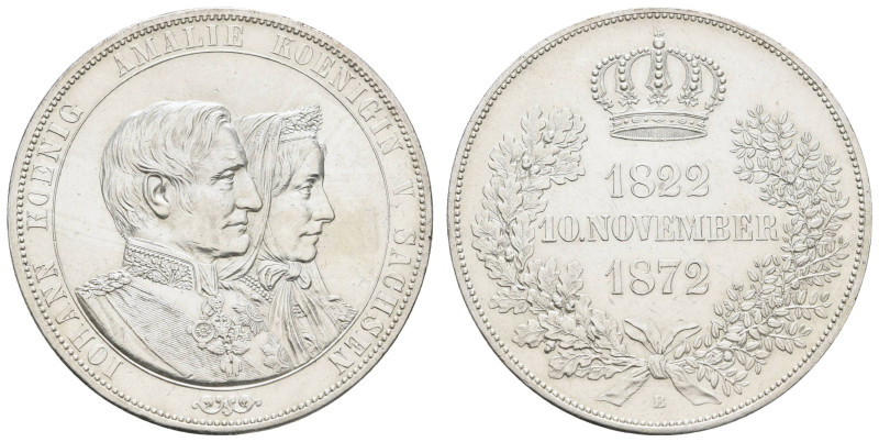 Deutschland 1800-1871 Sachsen
 Doppeltaler, 1872, Johann, auf die Goldene Hochz...