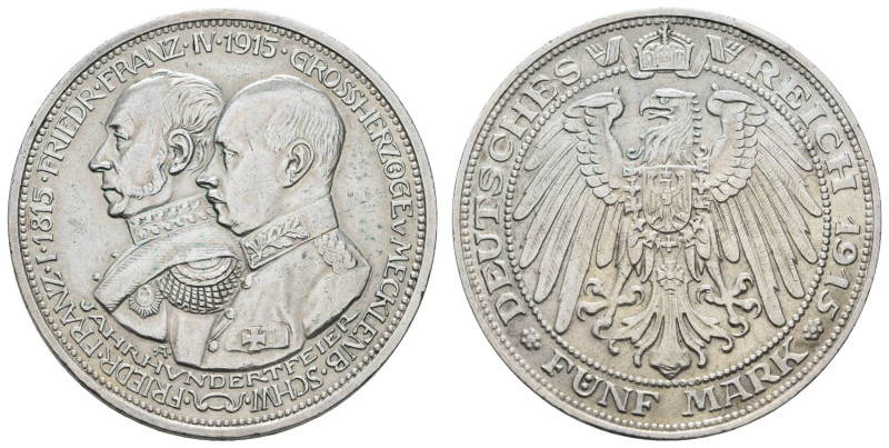 Silbermünzen des Kaiserreichs Mecklenburg-Schwerin
 5 Mark, 1915, Friedrich Fra...