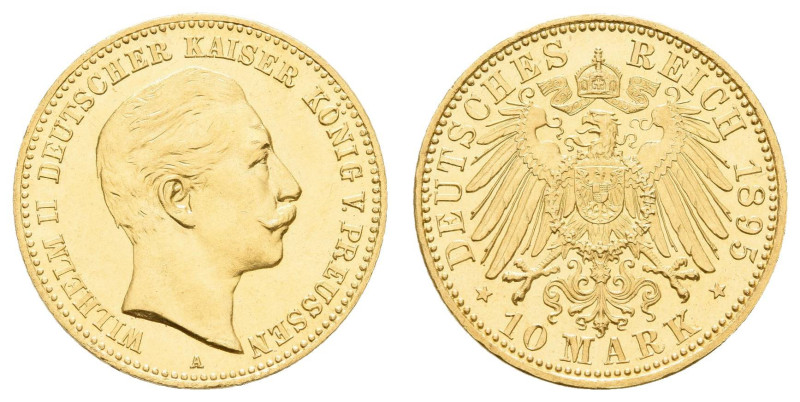 Goldmünzen des Kaiserreichs Preussen
 10 Mark, 1895, Wilhelm II., wz. Kratzer u...