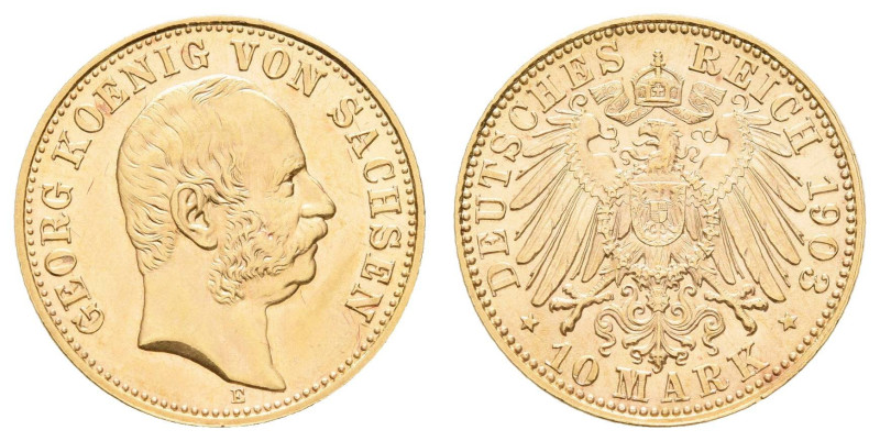 Goldmünzen des Kaiserreichs Sachsen
 10 Mark, 1903, Georg, wz. Rf., vz-st. J. 2...