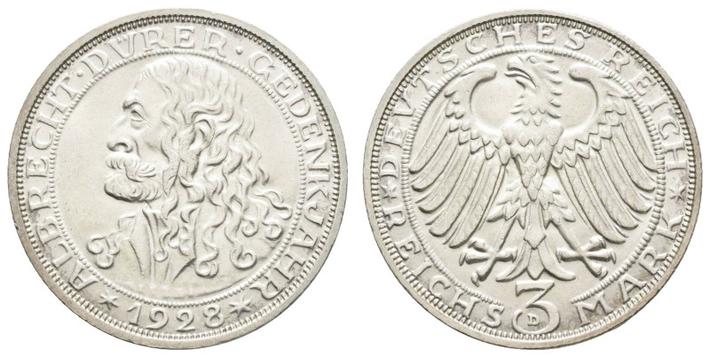 Münzen Weimar
 3 Reichsmark, 1928, Dürer, wz. Rf., vz-st. J. 332