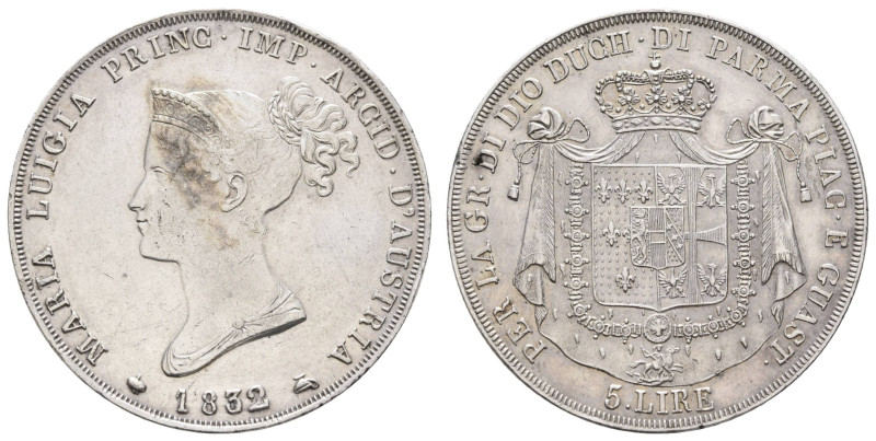 Europa und Übersee Italien
 5 Lire, 1832, Marie Louise, Parma, CNI 16, KM 30, m...