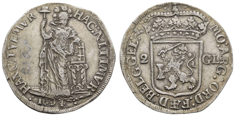 Europa und Übersee Niederlande
 Gelderland, 2 Gulden, 1694, Delm. 1155, Doppels...