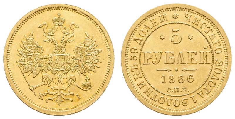 Europa und Übersee Russland Kaiserreich bis 1917
 5 Rubel, Gold, 1866, Alexande...