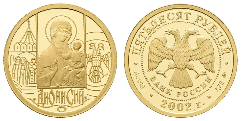 Europa und Übersee Russland ab 1992
 50 Rubel, Gold, 2002, Muttergottes, 1/4 oz...